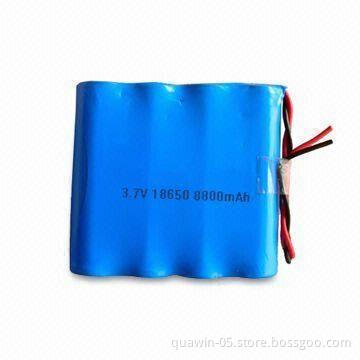 3.7V/8,800mAh 18650 Li-ion Battery Pack with 18AWG Open End Pre-wired and 4.2V Charging Voltage